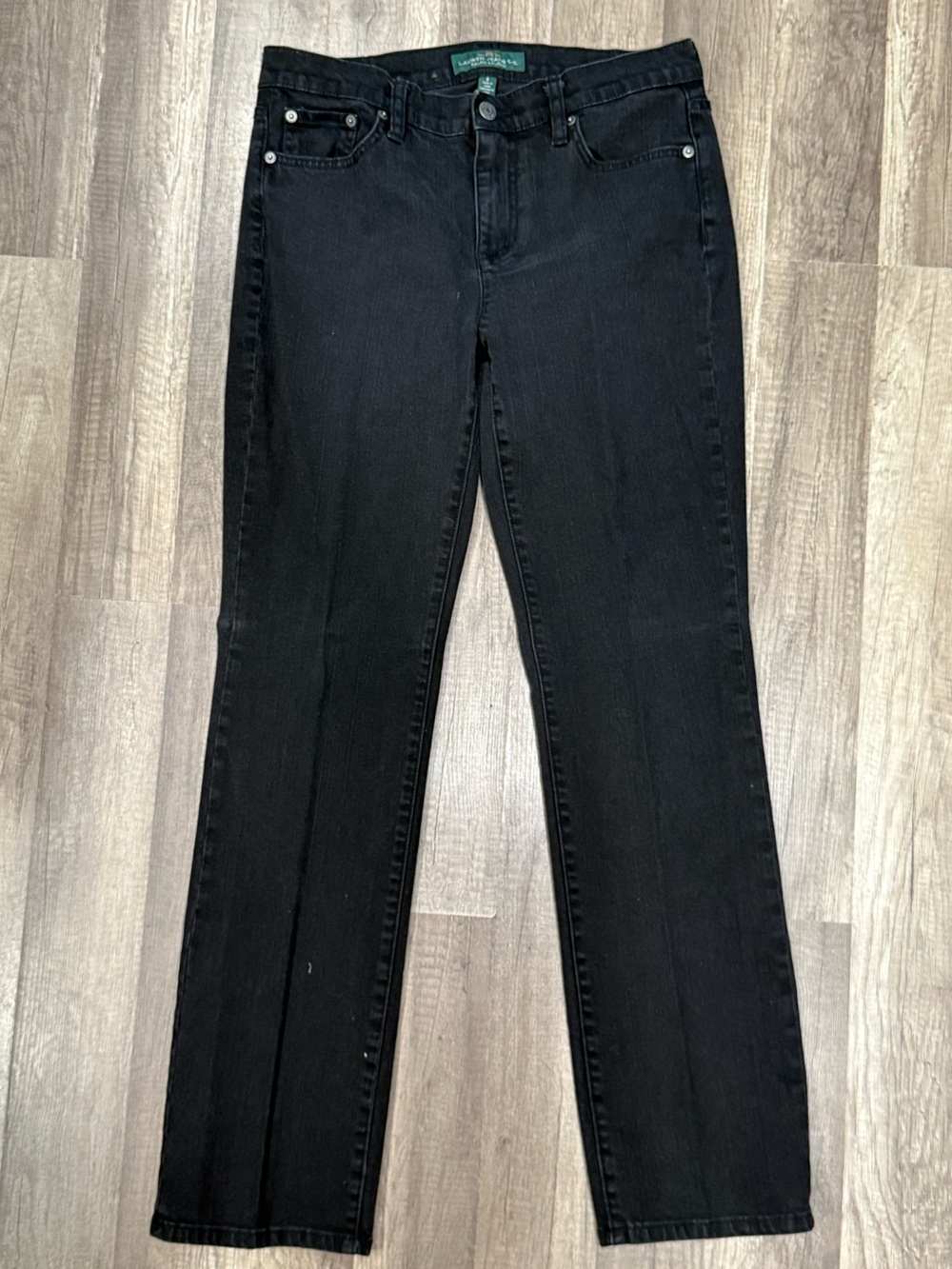 RALPH LAUREN "Classic Straight" Black Jeans (8)